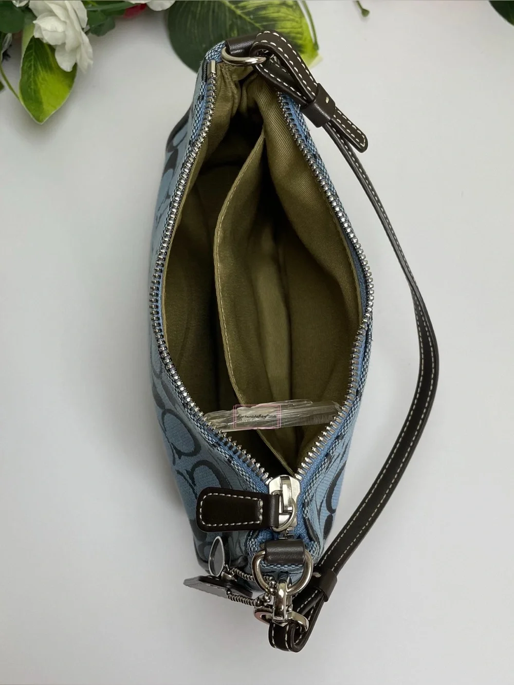 Y2K Vintage Coach 6094 Demi Mini Bag Cadet Blue Brown 2000s Coach Purse